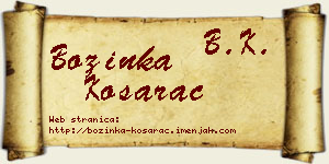 Božinka Košarac vizit kartica